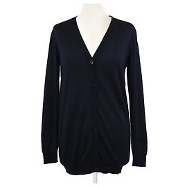 Cardigan in maglia blu navy ricamato con api Christian Dior Blu navy