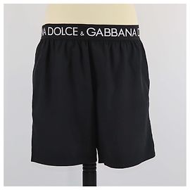 Schwarze Badehose mit Dolce & Gabbana Logo Schwarz
