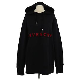 Schwarze Velours-Logo-Hoodie-Jacke von Givenchy Schwarz