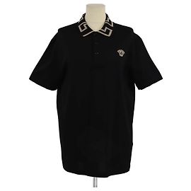 Polo de manga curta preto Greca da Versace Preto