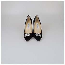 Pumps neri decorati con cristalli Jimmy Choo Nero