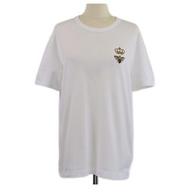 Camiseta de manga corta White Crown Bee de Dolce & Gabbana Blanco