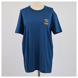 T-shirt a maniche corte Crown Bee blu scuro di Dolce & Gabbana Blu scuro