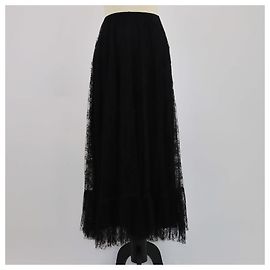 Gonna midi in pizzo floreale nero Valentino Nero