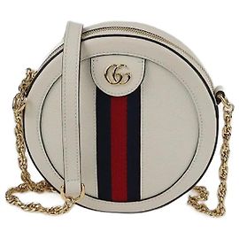 Gucci Off White Mini Web Ophidia Round Shoulder Bag Eggshell