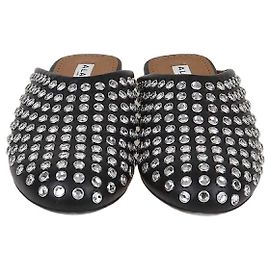 Alaïa Mules planos negros con cristales Alaia Negro