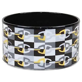 Hermès Bracciale Extra Larghezza Collier De Print PVD Nero/Multicolore Hermes Nero Multicolore