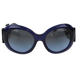 Chanel Blue Gradient Bow Oversized Round Sunglasses Other