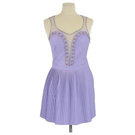 Vestido mini sem mangas com studs lavanda Elisabetta Franchi Lavanda