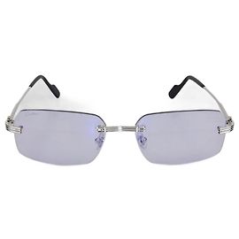 Premier De Cartier Sonnenbrille in Silber/Klarblau Silber Andere