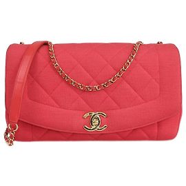 Bolso Diana de jersey acolchado rosa blush de Chanel Otro