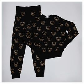 Suéter e calças bordadas Teddy Preto Moschino Preto
