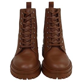 Botas de combate con ribete marrón Gianvito Rossi Castaño