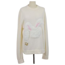 Autre Marque Sweatshirt en crème avec patch lapin Christian Dior x ERL Écru
