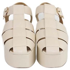 Autre Marque Creme Mila Plattformsandalen von Gabriela Hearst Roh