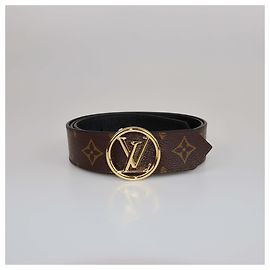 Cinturón reversible Louis Vuitton Monogram LV Circle negro Negro