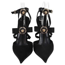 Décolleté con cinturino nero Versace Nero