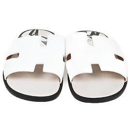 Hermès Hermes White Rodeo Pegase Print Izmir Sandals White