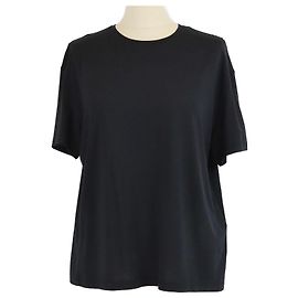 Totême T-shirt nera con collo rotondo Toteme Nero