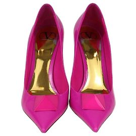 Valentino Pink Patent One Stud Pumps Pink