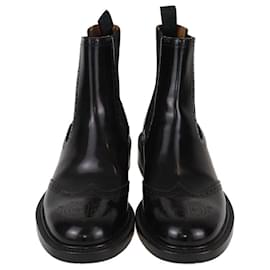 Christian Dior-Christian Dior Black Brogues CD Ankle Boots-Black