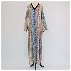 Robe maxi kaftan en jacquard multicolore Missoni Multicolore