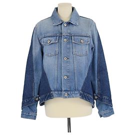 Giacca in denim blu lavato con tasca frontale Loewe Blu