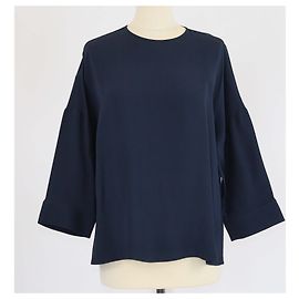 Top Dolman blu navy a maniche 3/4 Loro Piana Blu navy