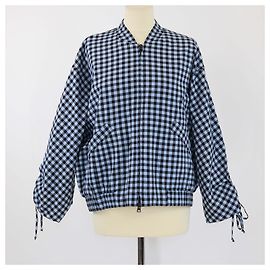 Bimba & Lola Giacca bomber texturizzata a quadri blu polvere Bimba Y Lola Altro