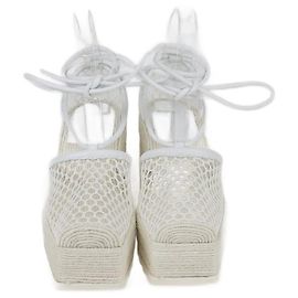 Bottega Veneta White Wedge Espadrilles White