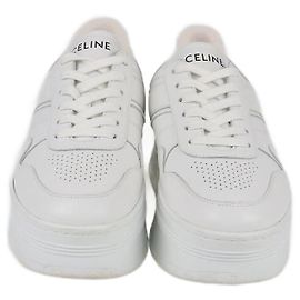 Céline Celine White Wedge Block Sneakers White