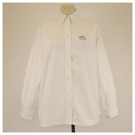 Camicia Oxford bianca ricamata Prada Bianco