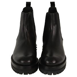 Alexander McQueen Black Studded Heel Ankle Boots Black