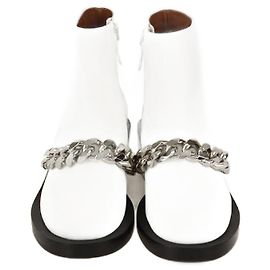 Givenchy White Chain Link Laura Ankle Boots White