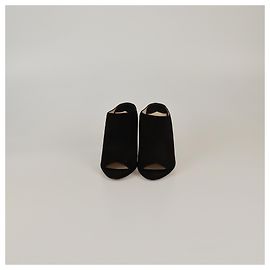 Mules à talons compensés ouverts noirs Prada Noir