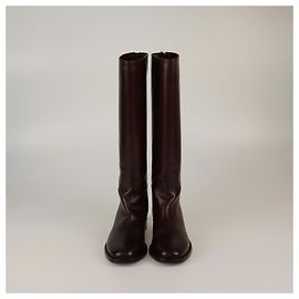 Tom Ford Dark Brown Zip Knee Length Boots Dark brown