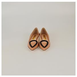 Rupert Sanderson Peach/Black Pointed Toe Pumps Black Peach