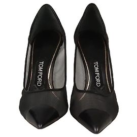 Pompes à talons pointus en mesh noir Tom Ford Noir