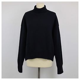 Céline Navyblauer Strickpullover mit Rollkragen Celine Marineblau