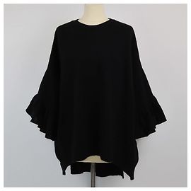 Schwarzer Pullover mit Rüschensleeves von Valentino Schwarz