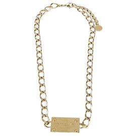 Colar de elos de corrente em tom de metal dourado com placa Versace Dourado
