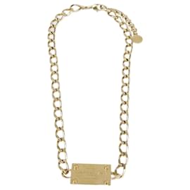 Halskette mit Kettenlinks in goldfarbener Metalloptik und Versace-Plakette Golden