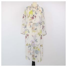 See by Chloé Vestido midi de manga larga en V con estampado floral blanco/multicolor de See By Chloe Blanco Multicolor