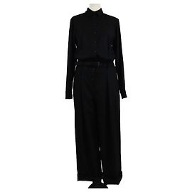 Bottega Veneta Black Long Sleeve Button Detailed Jumpsuit Black