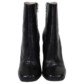 Botines de tacón de pitón negro Dries Van Noten Negro