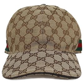 Gucci Beige GG Canvas Web Baseball Cap Beige