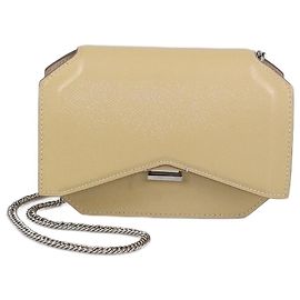 Givenchy Cream Patent Bow Cut Chain Wallet Cream