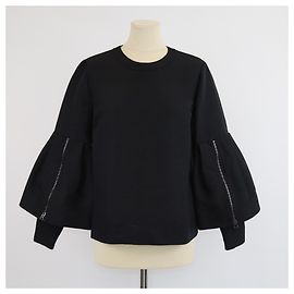 Blusa nera con zip a maniche lunghe Tom Ford Nero
