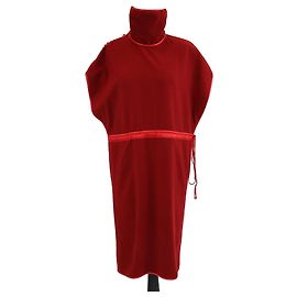 Gucci Red Draw String Turtle Neck Tunic Midi Dress Red
