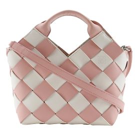 Petit sac à main tissé Loewe Rose Blanc